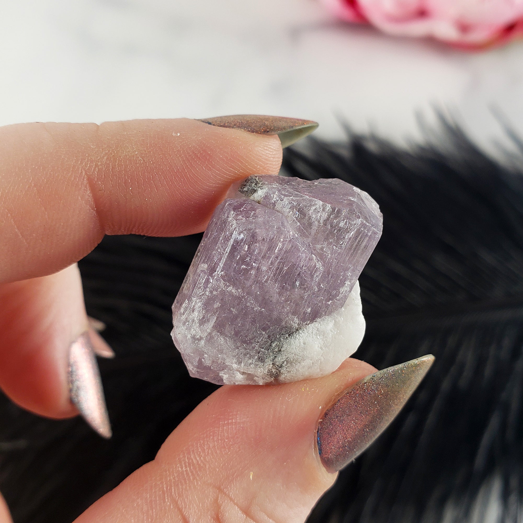 Unique Purple Scapolite Crystal Natural Mineral Formation Rough Gemstone | Patience