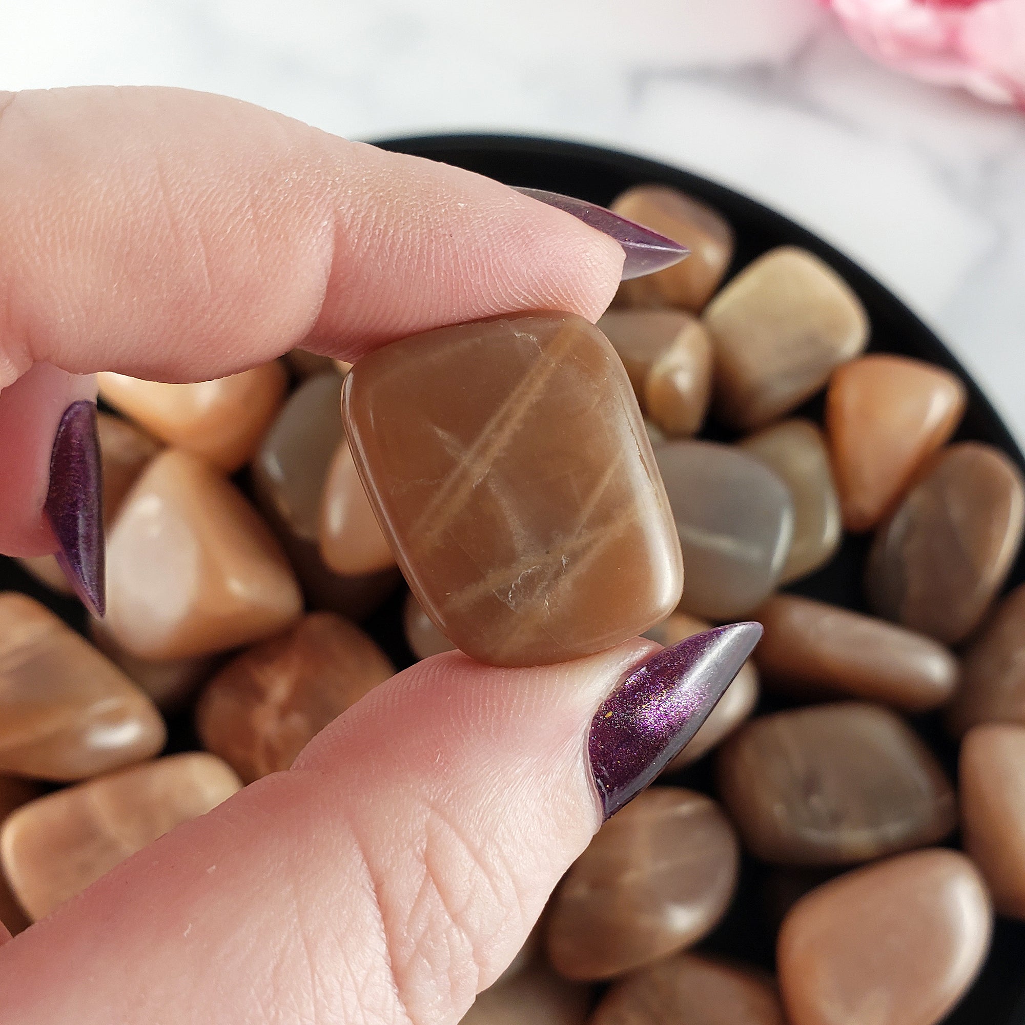 Peach Moonstone Crystal Natural Gemstone Tumbled Stone | Shop for Natural Crystals