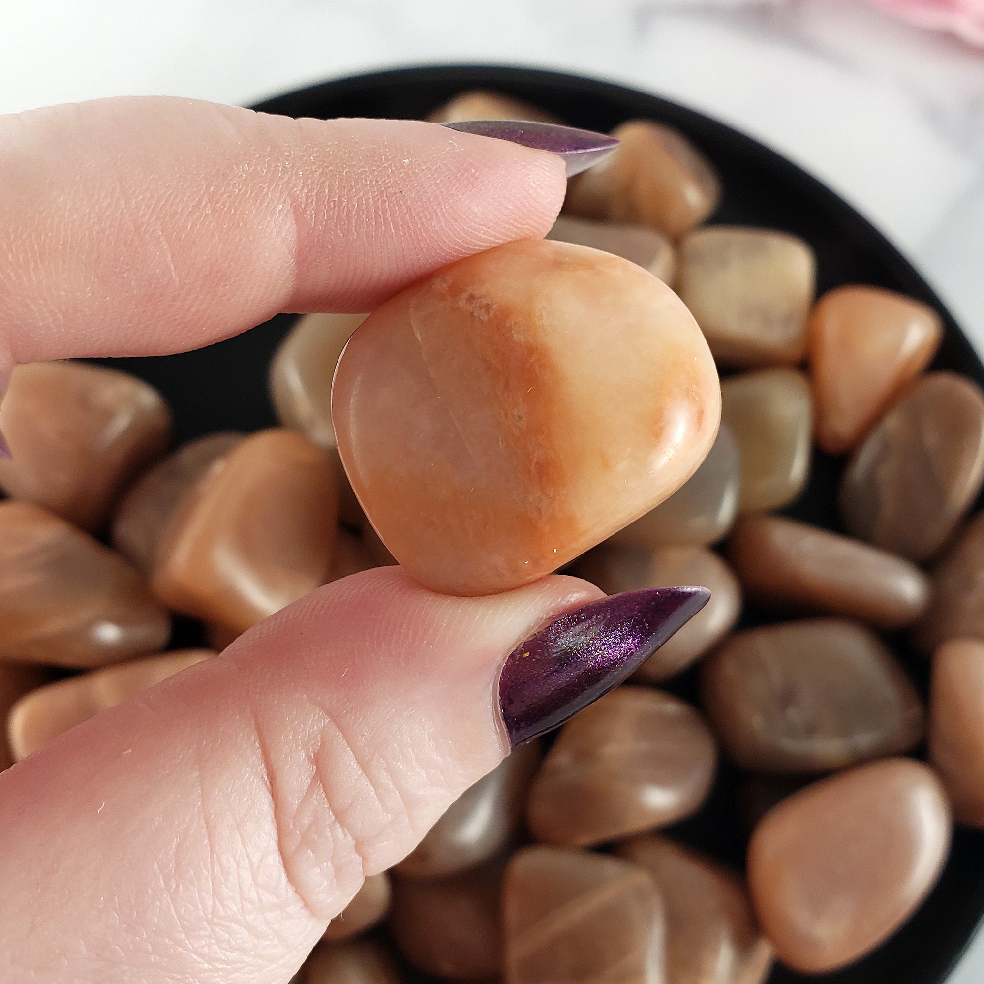Peach Moonstone Crystal Natural Gemstone Tumbled Stone | Shop for Real Crystals