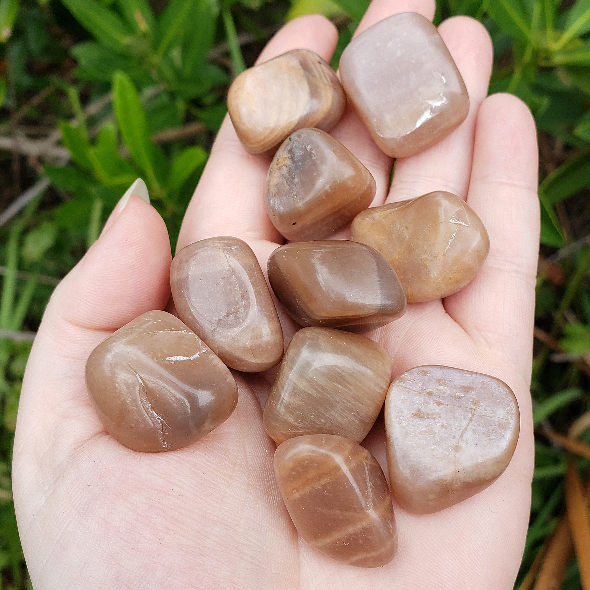 Peach Moonstone Crystal Natural Gemstone Tumbled Stone - 1