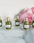Peridot Stone Natural Crystal Chips in Glass Bottle