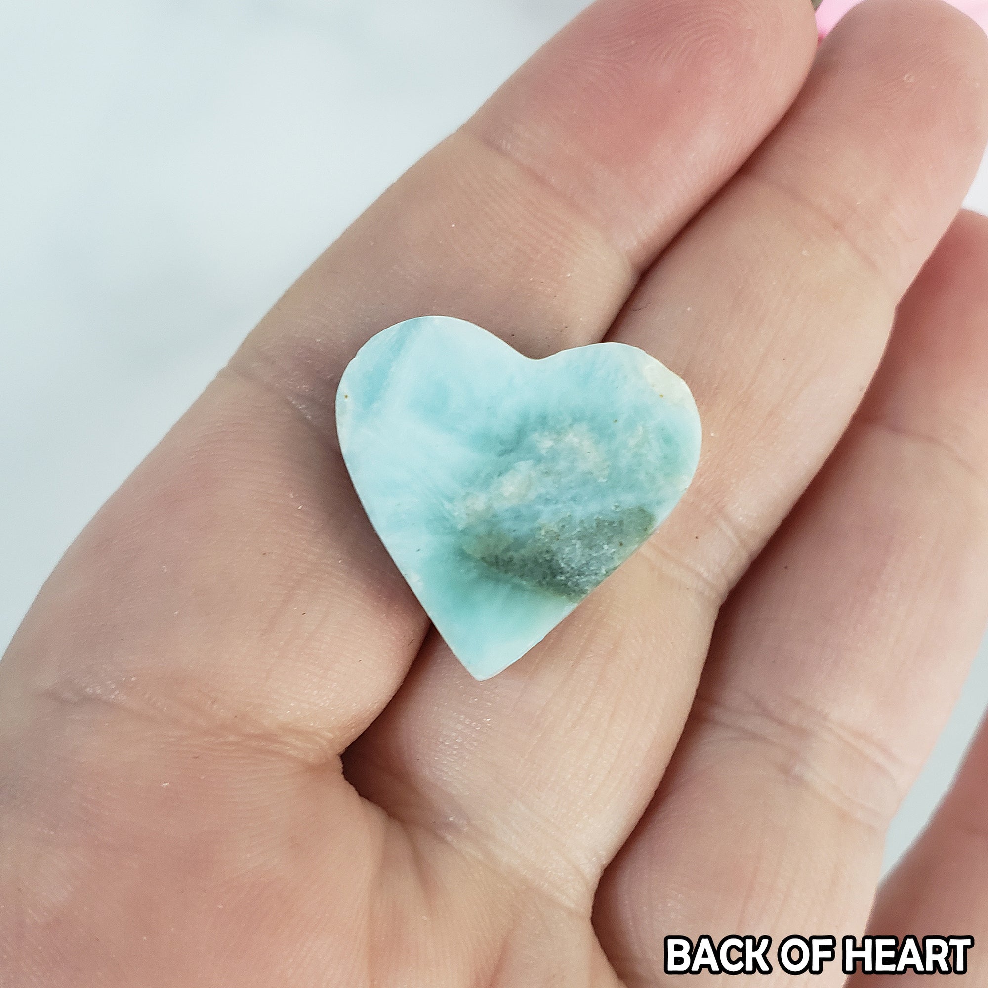 Unique High Quality Larimar Stone Heart Natural Gemstone Cabochon | Pierrot - 4