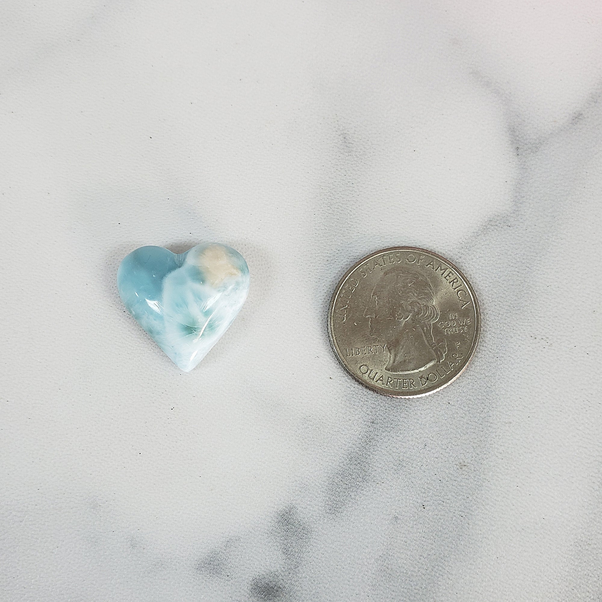 Unique High Quality Larimar Stone Heart Natural Gemstone Cabochon | Pierrot