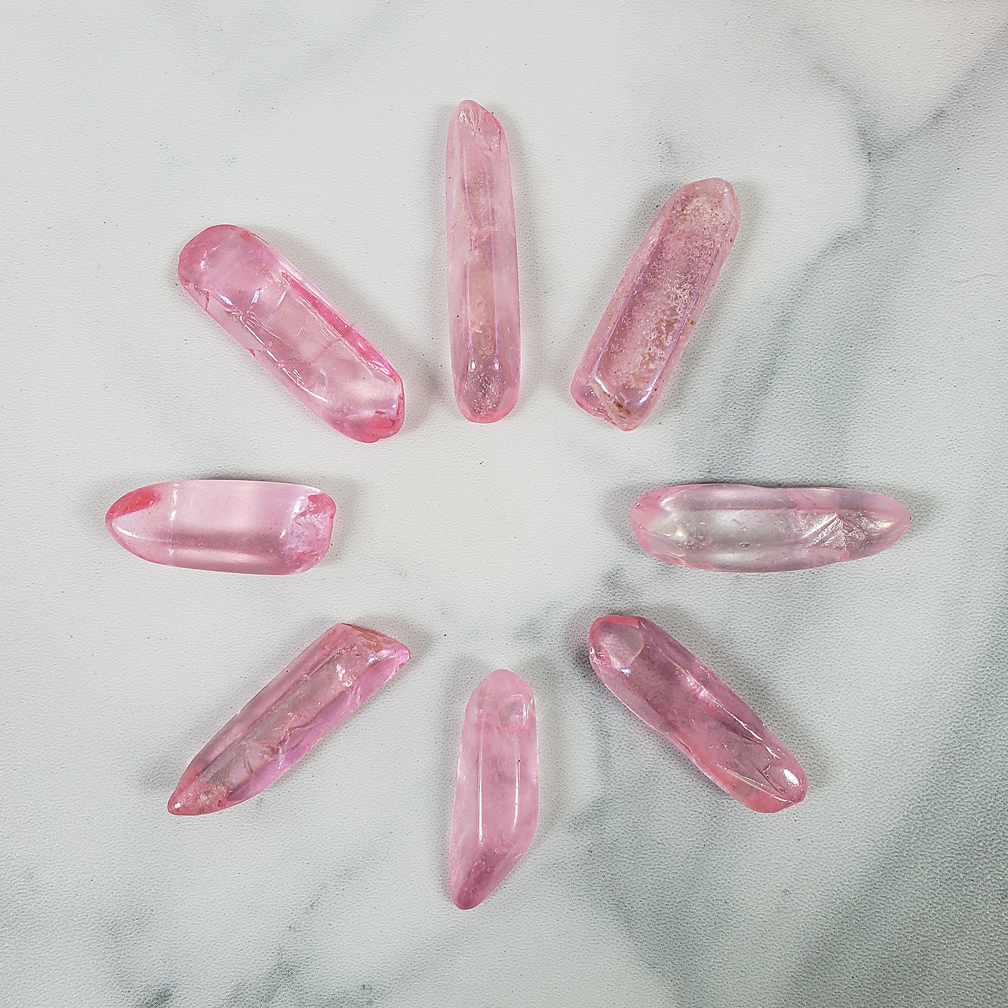 Pink Aura Quartz Crystal Semi-Tumbled Gemstone Point | Undrilled - 1