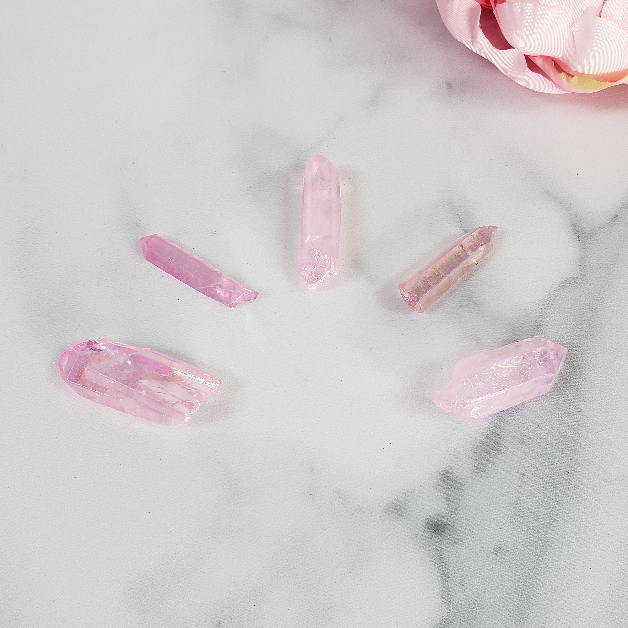 Pink Aura Quartz Crystal Rough Gemstone Point | Undrilled - 2