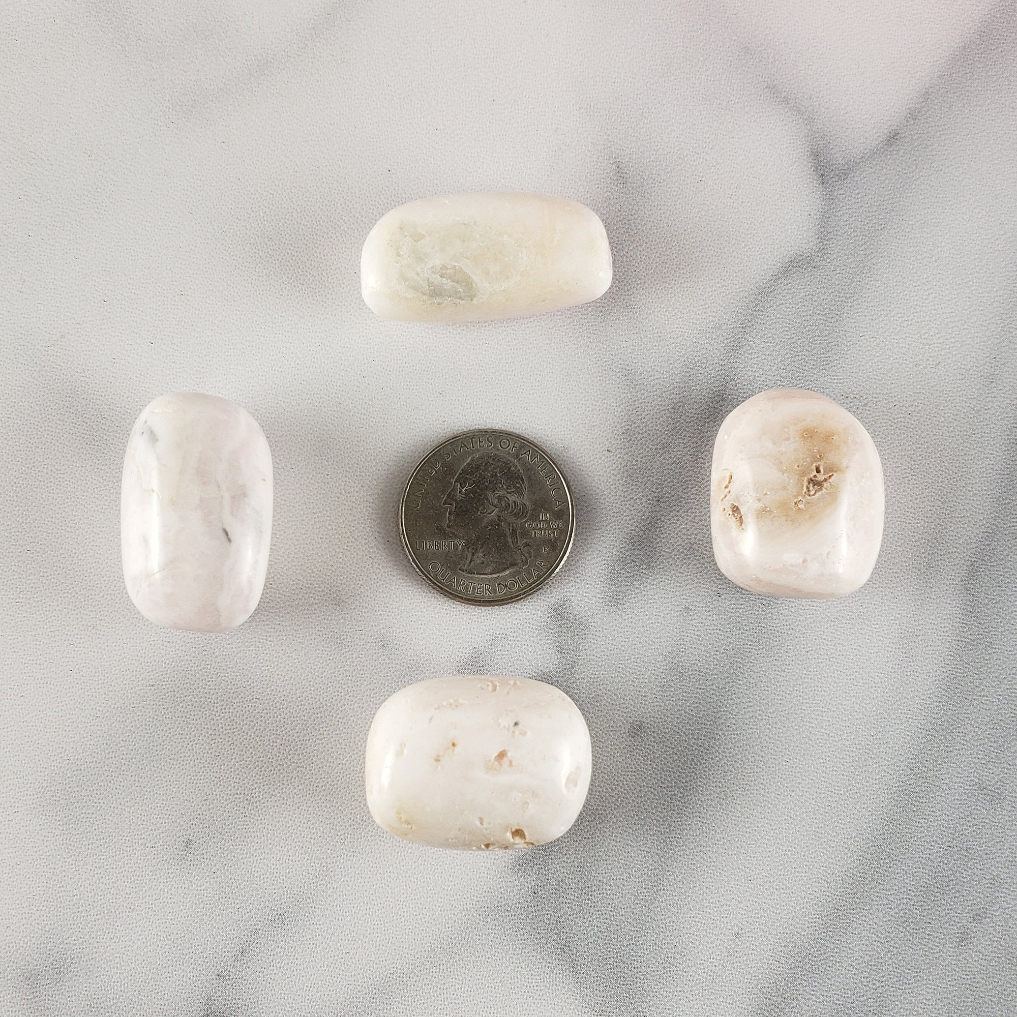 Pink Mangano Calcite Mineral Natural Crystal Tumbled Stone - 3