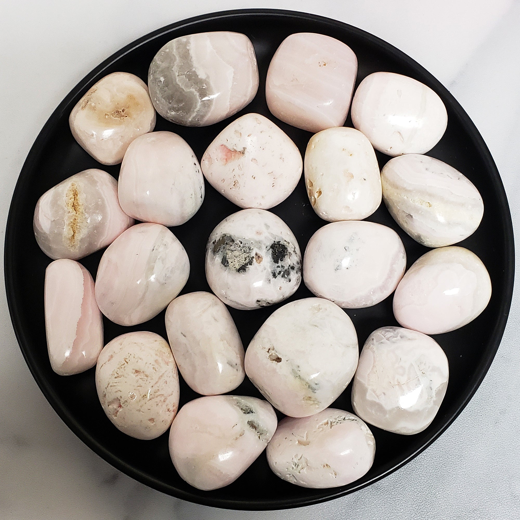 Pink Mangano Calcite Mineral Natural Crystal Tumbled Stone - 6