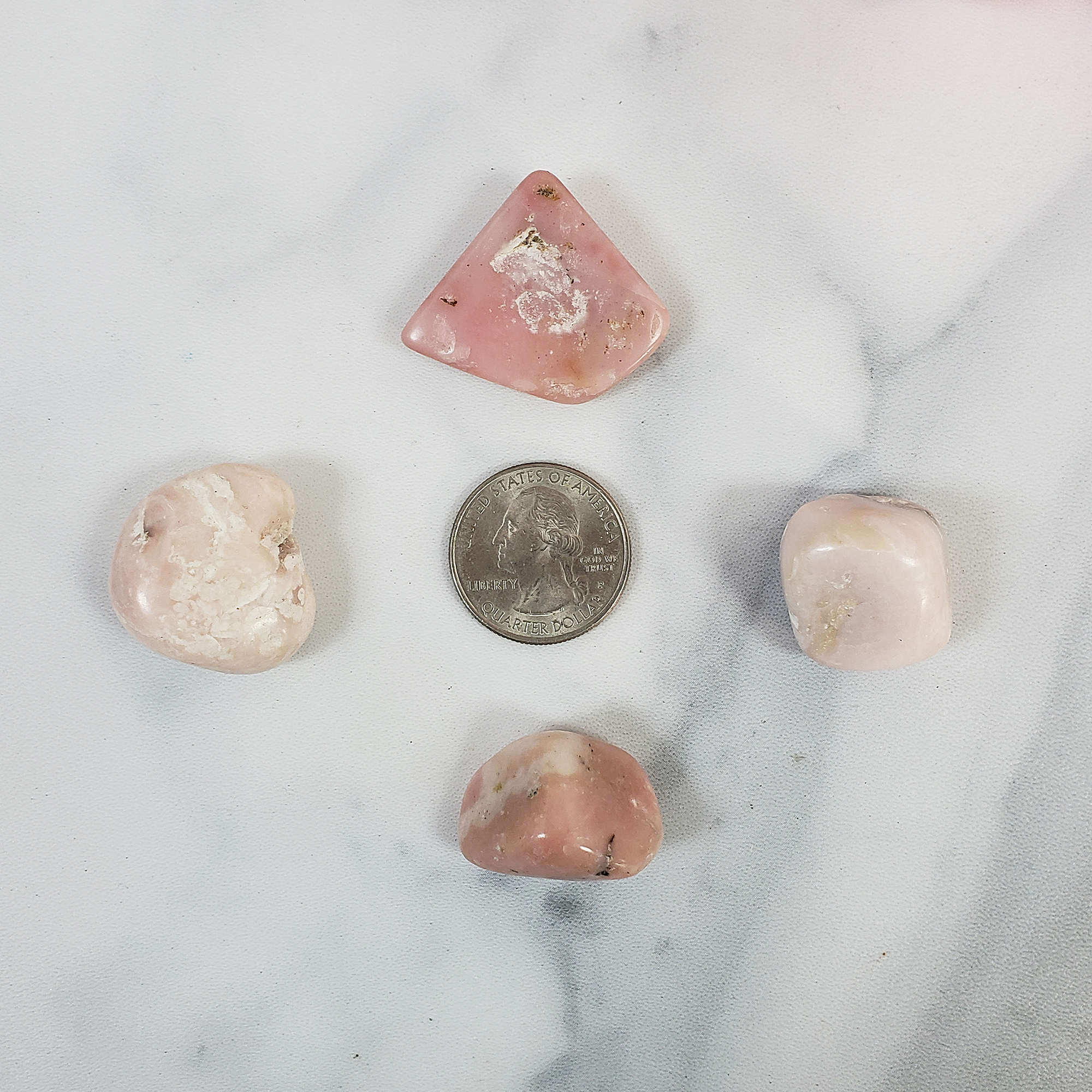 Pink Opal Crystal Natural Gemstone Tumbled Stone | One Stone - 3