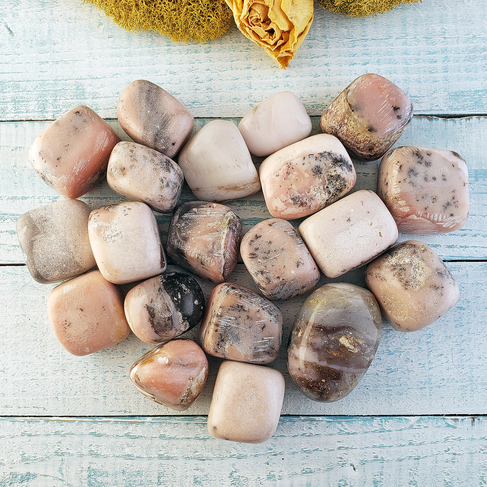 Pink Opal Crystal Natural Gemstone Tumbled Stone | One Stone - 5