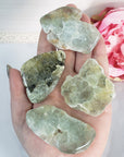 Prehnite Crystal Slice Natural Gemstone Lapidary Stone Slab | Multiple Sizes - 5