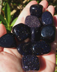 Blue Goldstone Crystal Manmade Gemstone Tumbled Stone | One Stone - 3