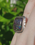 Australian Opal Sterling Silver Ring - Coen - Size 7