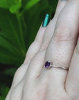 Amethyst Crystal Natural Gemstone Sterling Silver Ring - Laurette - Video