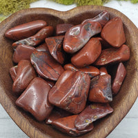 video of chestnut jasper crystals in heart-shaped bowl