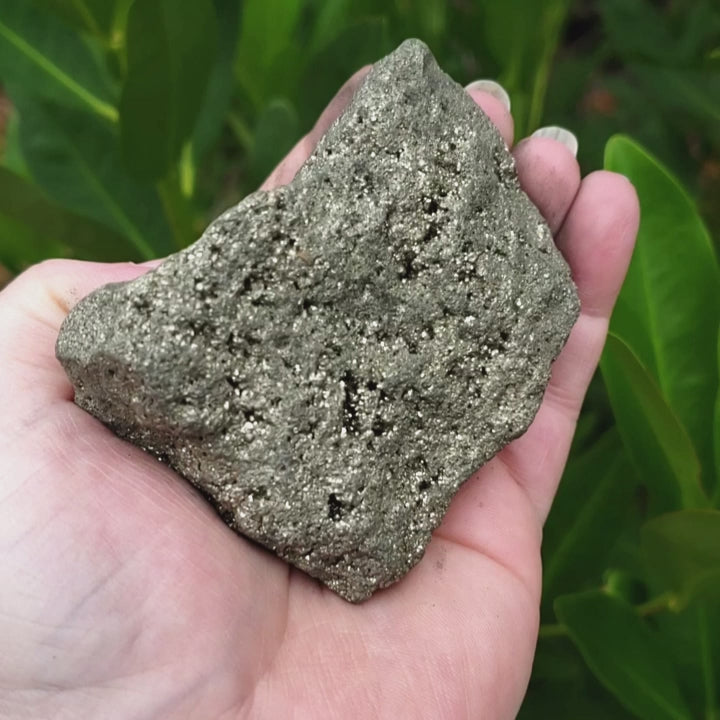 Raw Pyrite Natural Rough Gemstone Chunk - Large One Stone - Video