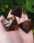 Multi Red Tigers Eye Stone Natural Gemstone Crystal Pyramid | 30-35mm - video