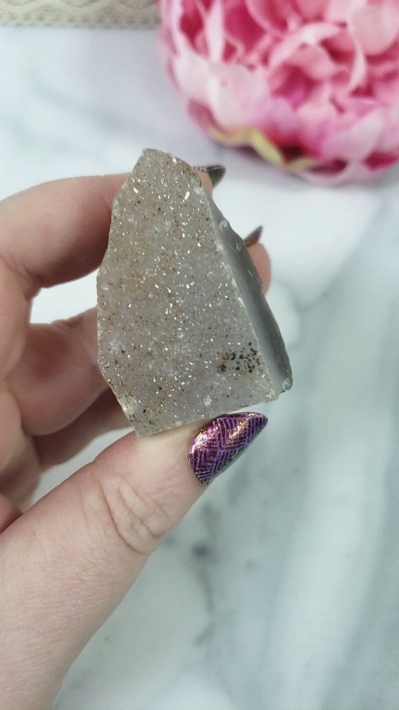 Unique Druzy Agate Crystal Cluster Natural Gemstone | Sugar - 1