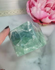 Unique Blue-Green Fluorite Crystal Cube Natural Gemstone | Anima - 3