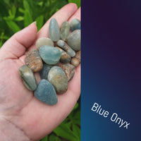 Marble Blue Onyx Blue Chalcedony Natural Tumbled Stones - 3 Stones - Video