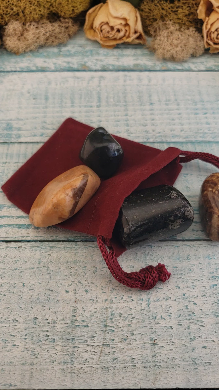 Inspiration & Learning - Set of Four Tumbled Stones with Pouch - Video