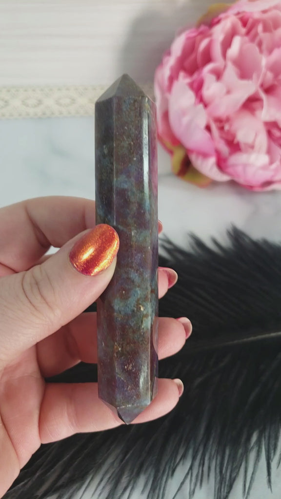 Unique Ruby Kyanite Crystal Wand Natural Gemstone Double Terminated Point | Athena - 3