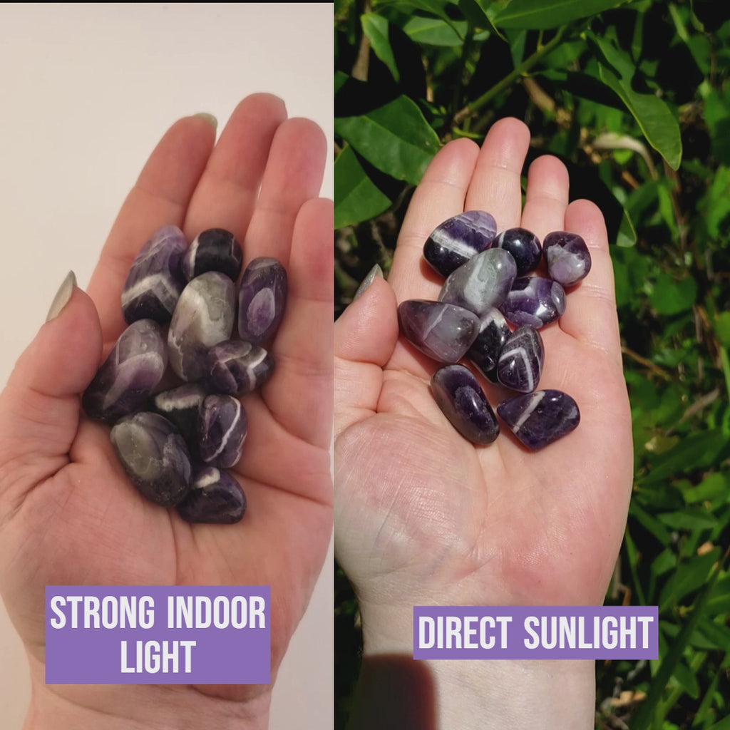 Chevron Amethyst Natural Tumbled Crystal - Small One Stone - Video