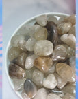 Pale Smoky Quartz & Natural Citrine Crystal Tumbled Stone - Video