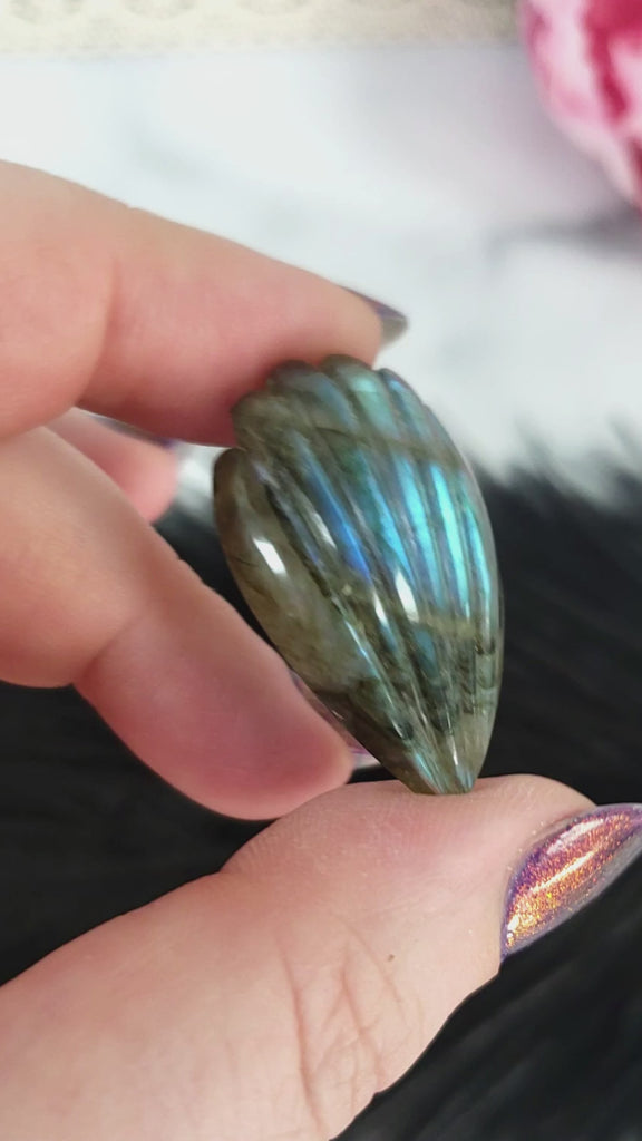 Unique 31 Carat Labradorite Cabochon Natural Gemstone Carving | Seaward - 2