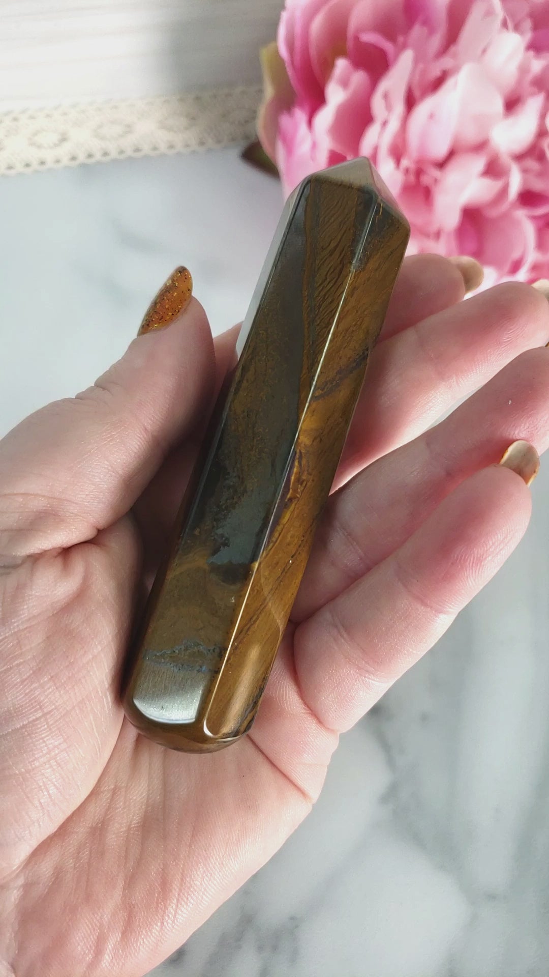 Unique Tiger Iron Hematite Stone Natural Crystal Wand Massage Tool | North - 3