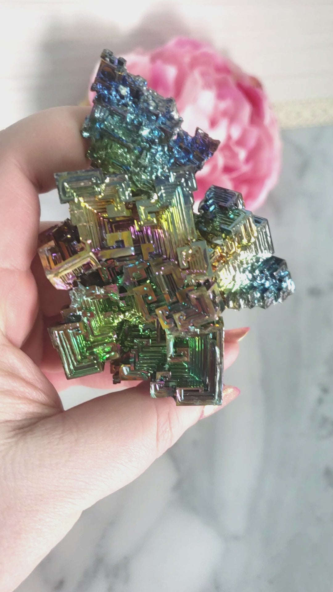 Unique Jumbo Bismuth Crystal Cluster | Curcubeu - 2