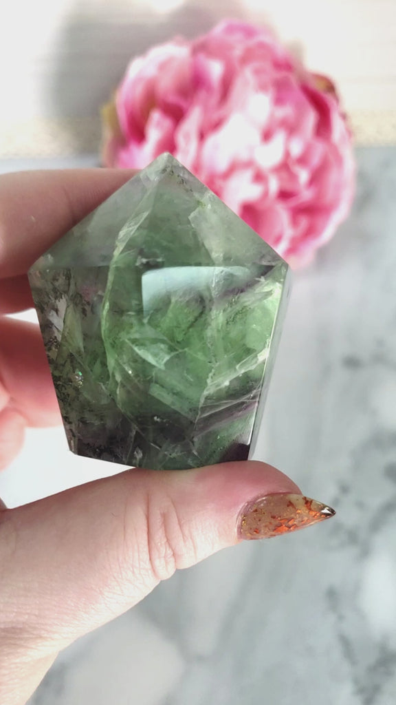 Unique Fluorite Crystal Tower Natural Gemstone | Star - 4