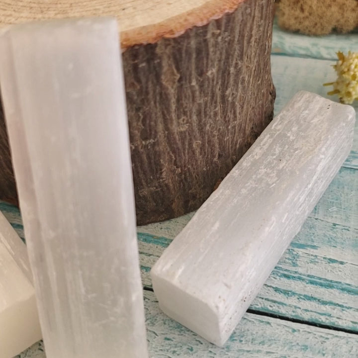 MINI Rough Selenite Crystal Stick - One 2.5 Inch Stick