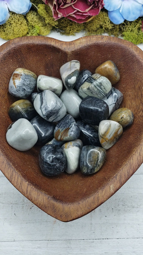picasso jasper stones in heart bowl