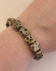 Dalmatian Jasper Gemstone Nugget Stretch Bracelet - Video