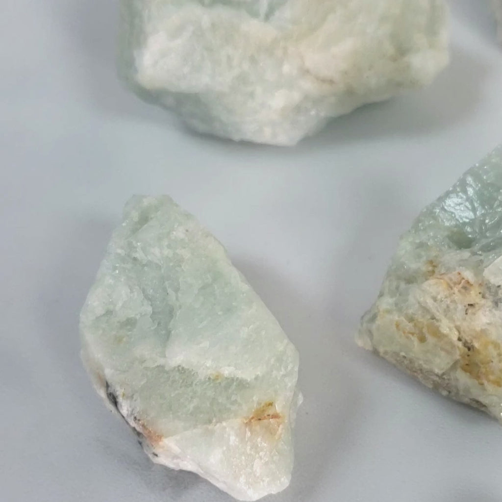 Raw Aquamarine Crystal Beryl Stone Rough Gemstone | Multiple Sizes - Video