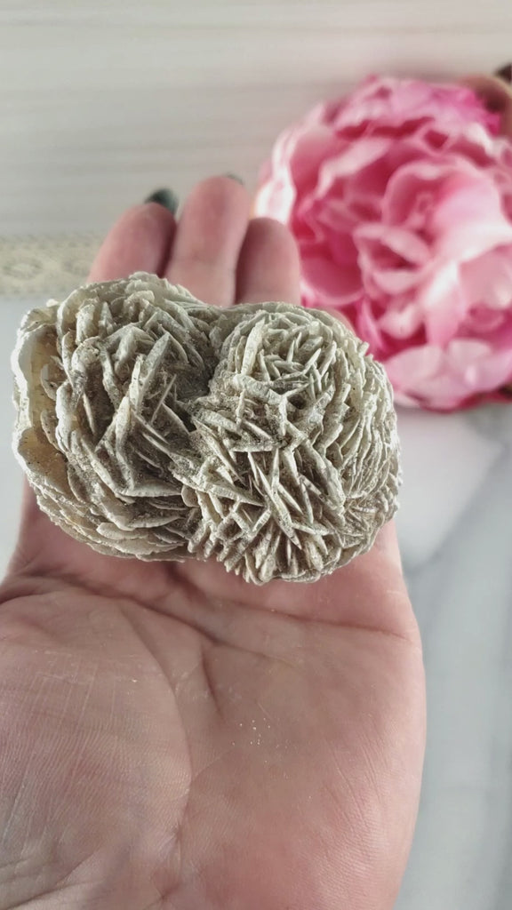 Unique Desert Rose Selenite Crystal Cluster Heat Treated Rough Mineral Formation | Sprig - 4