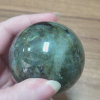 Unique Labradorite Crystal Sphere 57mm Gemstone Orb - Loki - Video