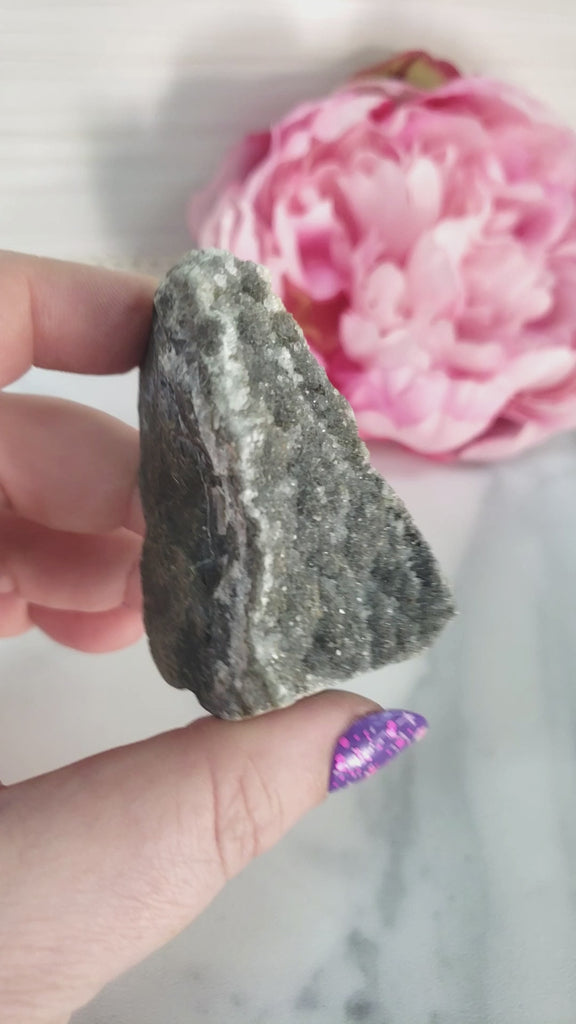 Unique Druzy Black Amethyst Included Quartz Crystal Cluster Natural Gemstone | Equilibrium - 2