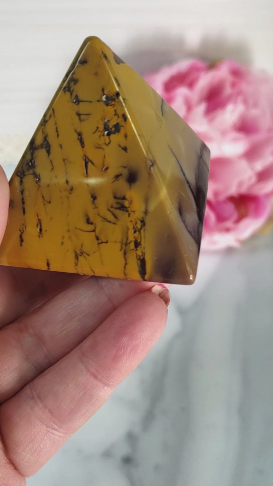 Unique Mookaite Stone Natural Crystal Pyramid | 2 Inch Base | Courage - 3