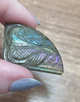 Unique 42 Carat Labradorite Cabochon Natural Gemstone Carving - Nuance - Video