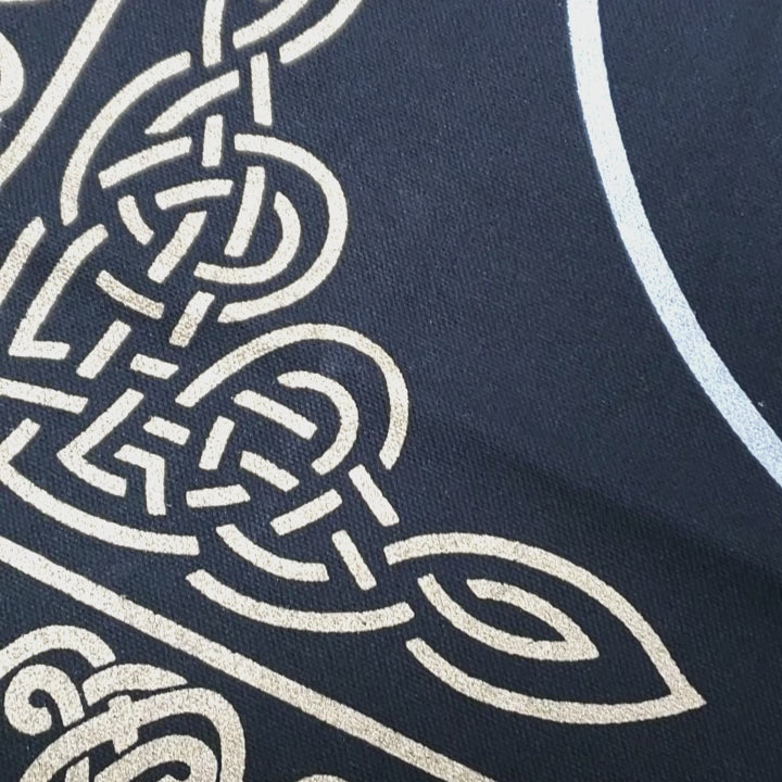 Black Triquetra Celtic Knot Altar Cloth - Video