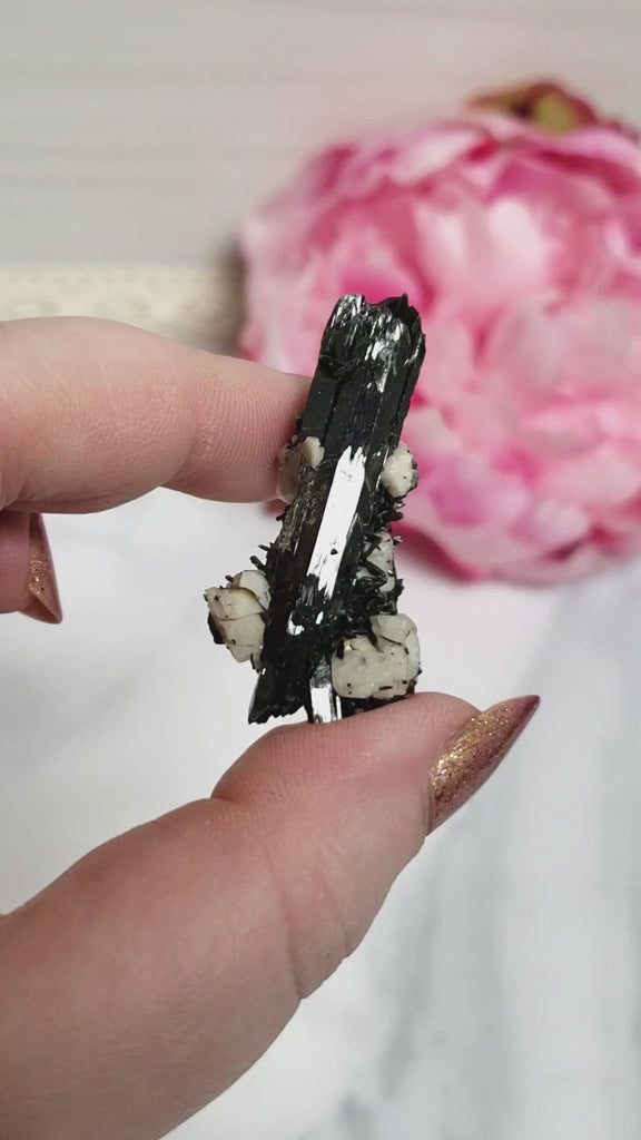 Unique Aegirine Crystal in Feldspar Natural Mineral Formation | Valor - 1