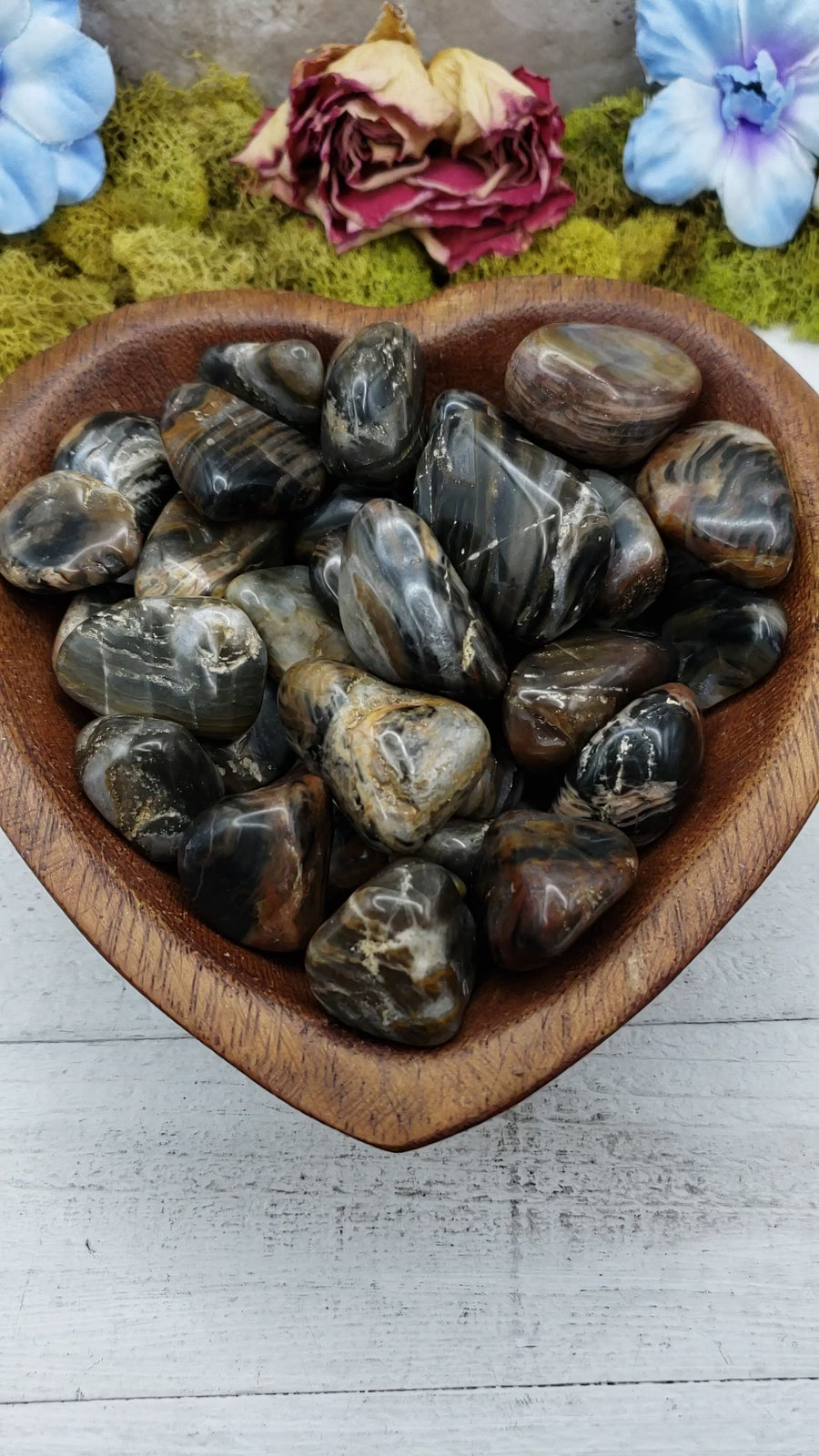 Black Jasper Tumbled Gemstone - Single Stone