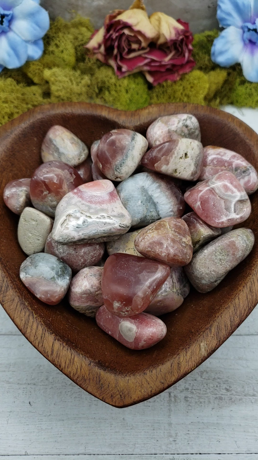 Video of Rhodocrosite Crystals in Heart Bowl