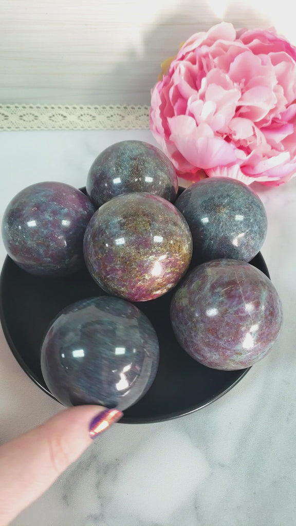 Ruby Kyanite Crystal Sphere Natural Gemstone Orb | 50mm - 58mm - 4