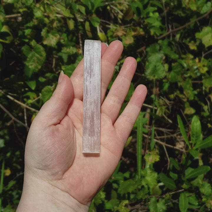 Rough Selenite Crystal Rough Stick - One 3.75 Inch Stick - Video