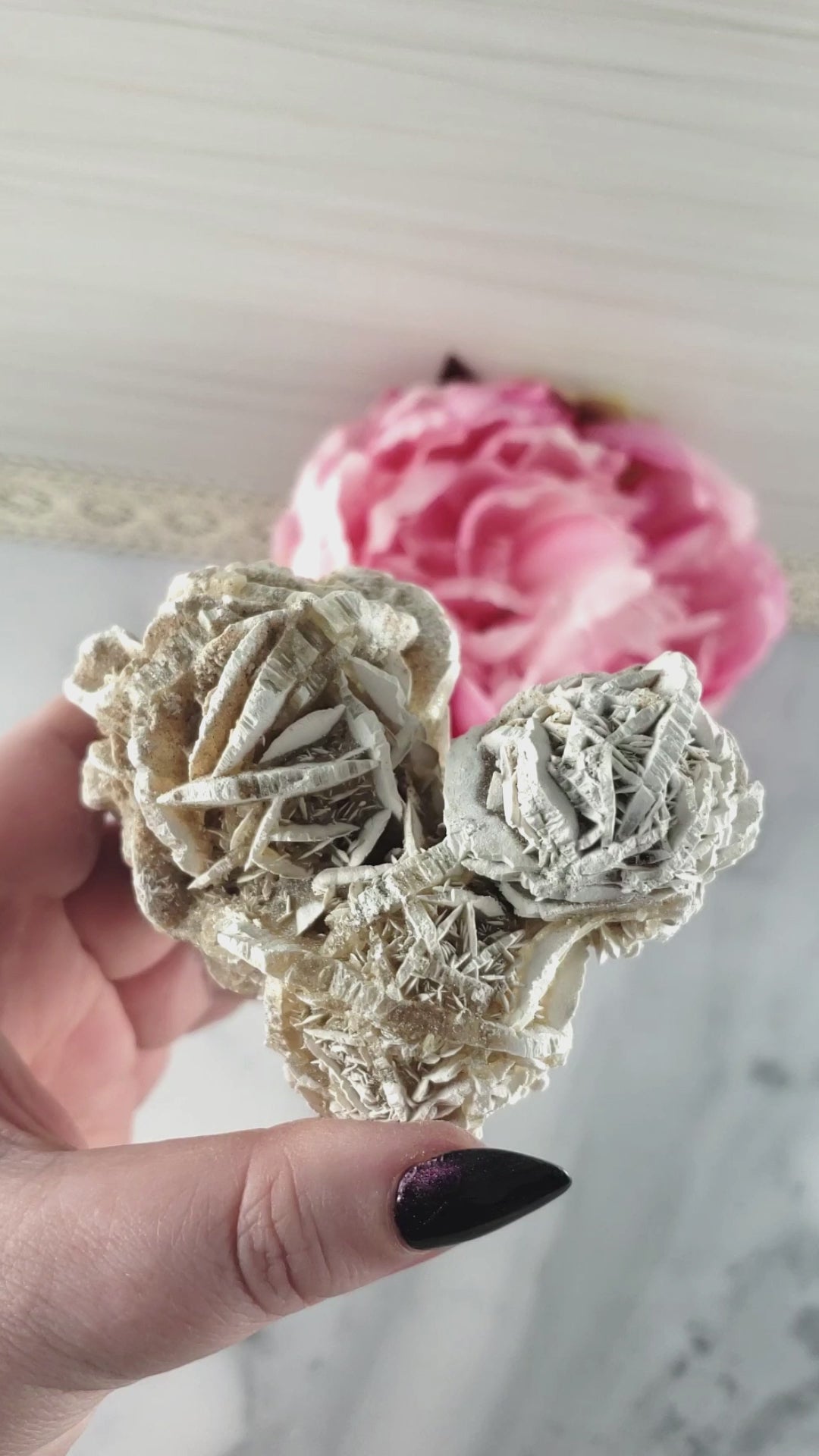 Unique Desert Rose Selenite Crystal Cluster Heat Treated Rough Mineral Formation | Posy- 5