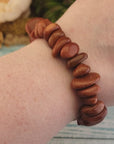 Red Goldstone Manmade Gemstone Nugget Stretch Bracelet - Video