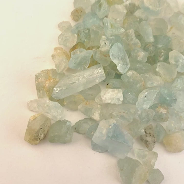 Light Blue Topaz Raw Crystals Rough Gemstones by the Half Ounce - Video