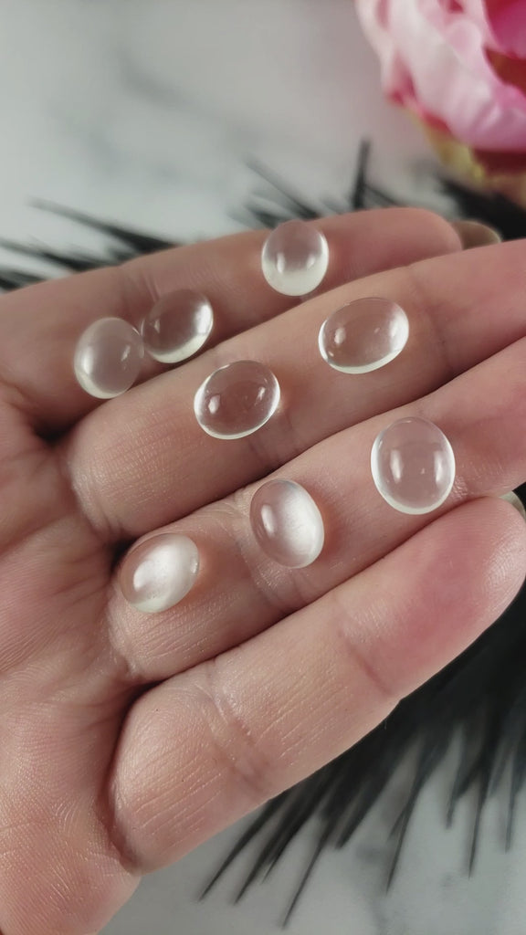 Clear Quartz Crystal Oval Gemstone Natural Stone Cabochon | 10mm - 1